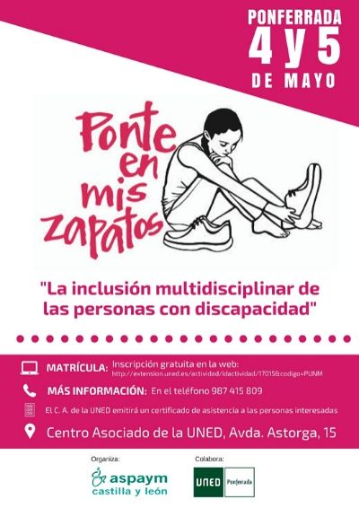 Cartel de la jornada Ponte en mis zapatos para alumnos de la UNED en León
