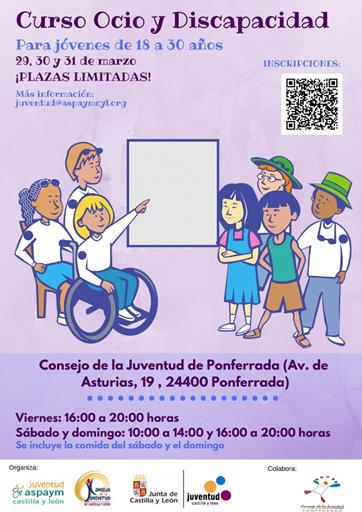 Cartel del Curso de Ocio en Ponferrada