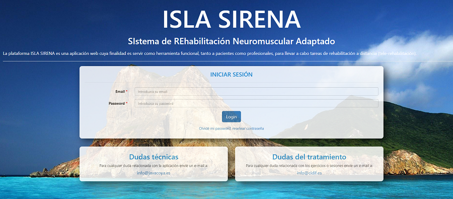 Captura de pantalla de la web de Isla Sirena