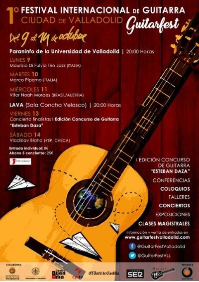 Cartel del 1º Festival Internacional de Guitarra Ciudad de Valladolid Guitarfest