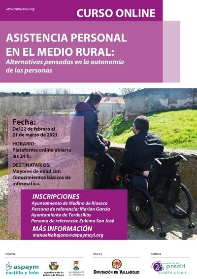 Cartel del curso online Asistencia Personal en el Medio Rural