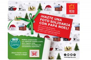 Díptico publicitario "Hazte una foto solidaria con Papá Noel"