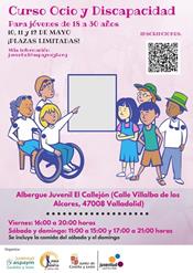 Cartel del Curso de Ocio y Discapacidad de Valladolid 2019