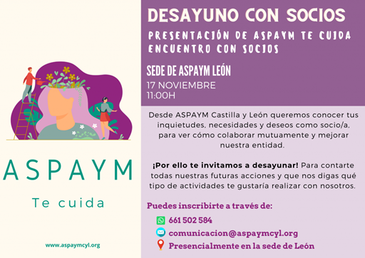 Cartel desayuno con socios