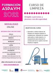 Formación ASPAYM 2022 - Curso de limpieza online, dirigido a personas y jóvenes con discapacidad