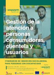 Cartelería curso de gestión de la atención a personas consumidoras, clientela y usuarios