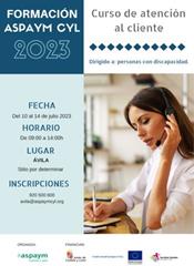 Formación ASPAYM CYL 2023 - Curso de Atención al Cliente en Ávila