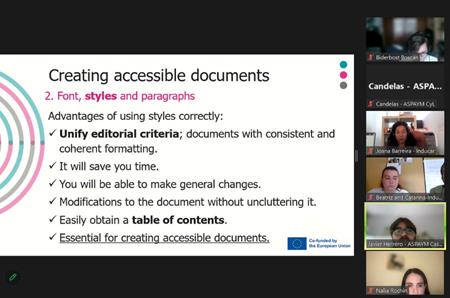 ASPAYM CYL participa en la formación sobre contenidos accesibles del proyecto eParticipation