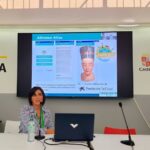 Lidia Martín, responsable de Accesibilidad de ASPAYM Castilla y León, presentando el proyecto Athenea Atlas en AR-PA